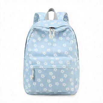 Corduroy Laptop Backpack Women Teen School Daypack