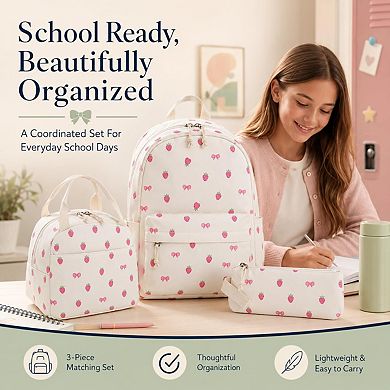3-piece Teen Backpack Set Lunch Box Pencil Case