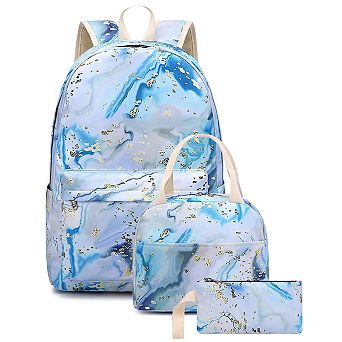 3 pc Teen Backpack Set Lunch Box Pencil Case
