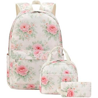 3 pc Teen Backpack Set Lunch Box Pencil Case