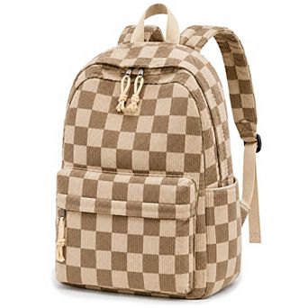 Corduroy Laptop Backpack Women Travel School Bag
