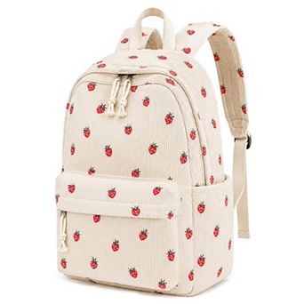 Corduroy Laptop Backpack Women Travel School Bag
