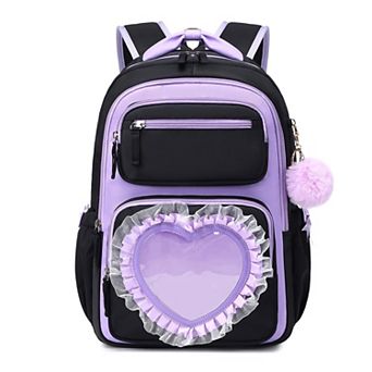 17" Sweet Heart Pocket School Bookbag Bowknot Lace Ballet Style