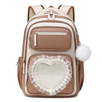 17" Sweet Heart Pocket School Bookbag Bowknot Lace Ballet Style