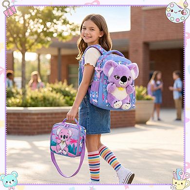 3-in-1 Schoolpack Lunch Bag Koala Purple Elementary