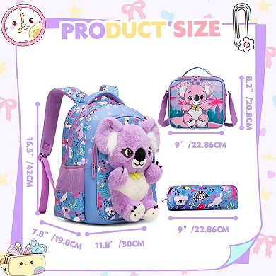 3-in-1 Schoolpack Lunch Bag Koala Purple Elementary