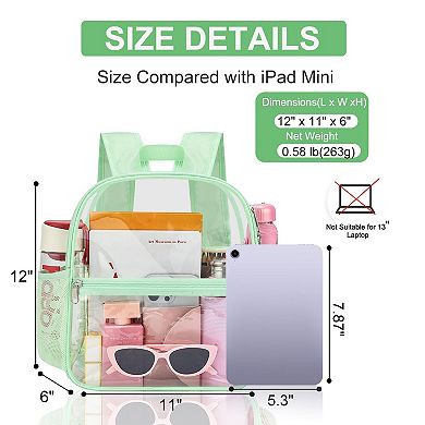 Stadium Bag Waterproof PVC Side Pockets Avocado Strap