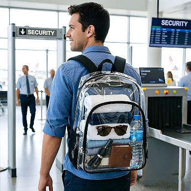 Heavy Duty PVC Bookbag Reinforced Straps School Work Travel Security Check
