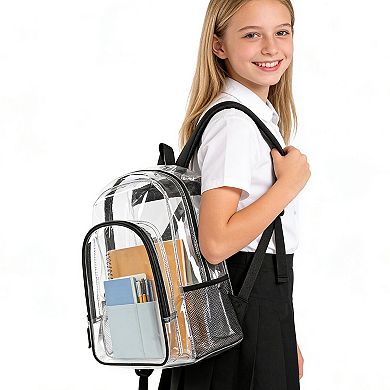 Heavy Duty PVC Bookbag Reinforced Straps School Work Travel Security Check