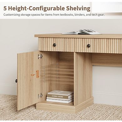 60" Modern Executive Desk with Charging Station