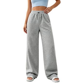 Women High Waisted Straight Leg Sweatpant Casual Drawstring Baggy Workout Sweat Pants with Pocket