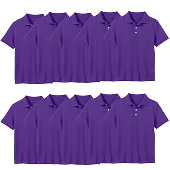 Galaxy by Harvic Boy's School Uniform Polo-10 Pack