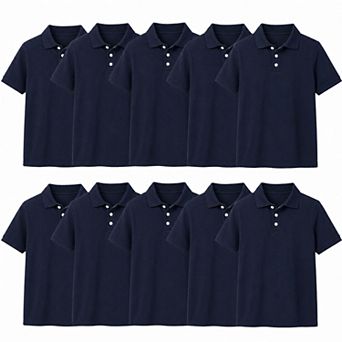 Galaxy by Harvic Boy's School Uniform Polo-10 Pack