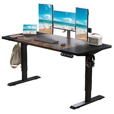 KTMBDW 63"×30" Height Adjustable Electric Standing Desk, Sit Stand up Desk, Memory Computer Desk