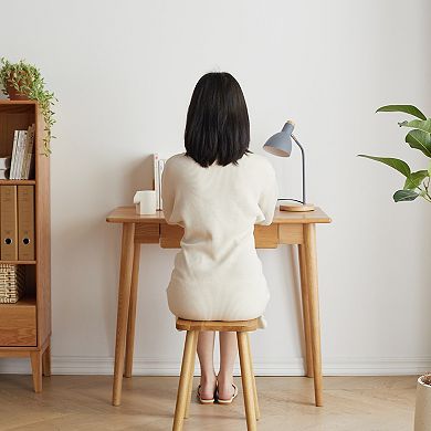KWPZQEB 31.5Inch Simple Solid Wood Computer Desk with Drawer for Home