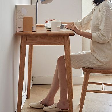 KWPZQEB 31.5Inch Simple Solid Wood Computer Desk with Drawer for Home