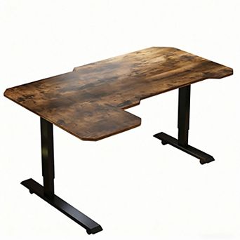 KTMBDW L-Shaped Corner Standing Desk, 59" Height Adjustable Electric Standing Computer Desk