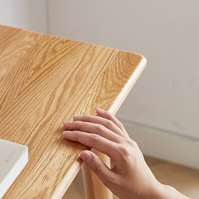 KWPZQEB 39.37Inch Simple Solid Wood Computer Desk with Drawer for Home