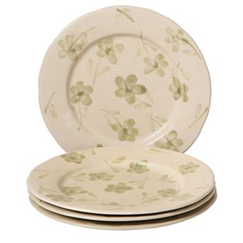 Bloomhouse Porto Petals Portugal 4 pc 10.8 in Reactive Stoneware Dinner Plate Set