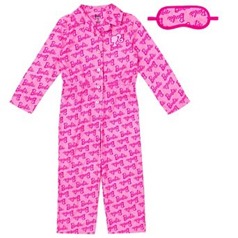 Barbie Fleece One Piece Pajama and Sleep Mask Set