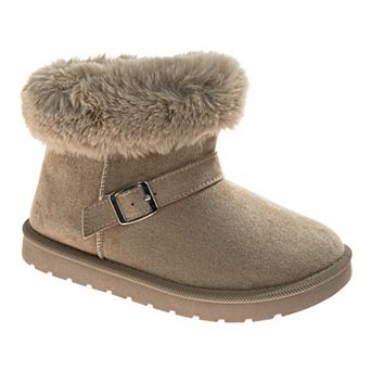Avalanche Women's Faux Suede Winter Ankle Boots, Faux Fur Lined Boots with Non-Slip Sole (Ladies)
