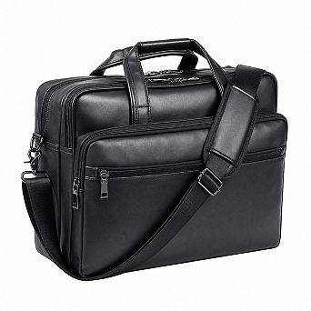 Water Resistant PU Leather Laptop Messenger Briefcase Business Satchel Handbag