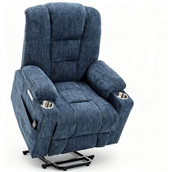 Merax Power Lift Recliner with Massage & Heat USB/Type‑C Ports, 2 cup Holders, Heavy‑Duty