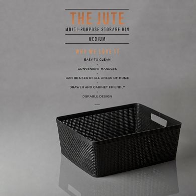 Woven Plastic Storage Baskets Stackable Portable Home Organization Versatile Sturdy