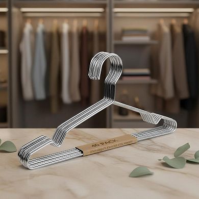 Stainless Steel Wire Coat Hangers 40 Pack Strong Heavy Duty Ultra Thin Space Saving 16.5 Inch