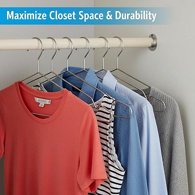 Stainless Steel Wire Coat Hangers 40 Pack Strong Heavy Duty Ultra Thin Space Saving 16.5 Inch