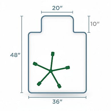 Office Chair Mat For Low Pile Carpet Clear With Lip 36x48