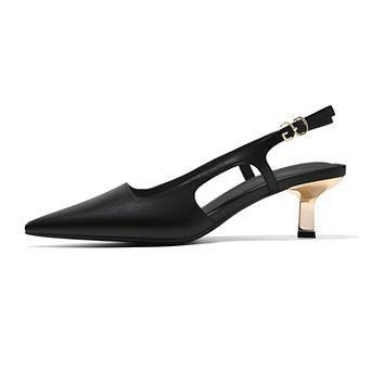 Women Closed Toe Kitten Heels