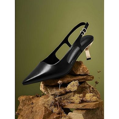 Women Closed Toe Kitten Heels