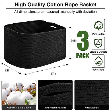 Woven Rope Storage Baskets Multi Functional Organizer For Home Organization