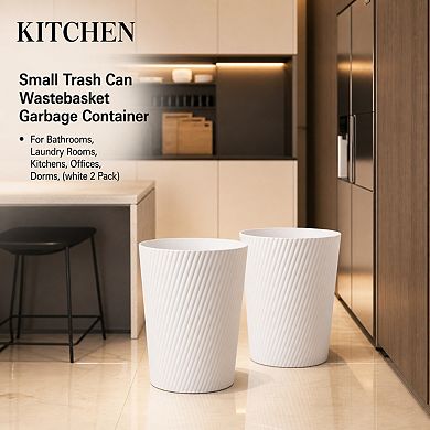 Round Plastic Wastebaskets For Bathroom Kitchen Office Dorm Laundry Room