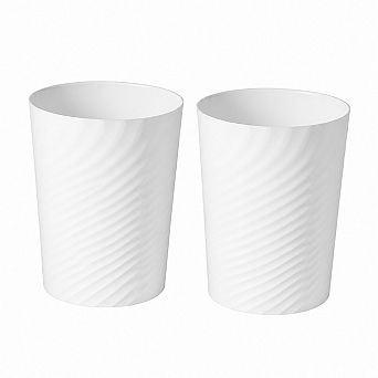 Plastic Small Trash Can 2 Pack Sturdy Easy Clean For Bathroom Kitchen Office Dorm