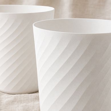 Plastic Small Trash Can 2 Pack Sturdy Easy Clean For Bathroom Kitchen Office Dorm