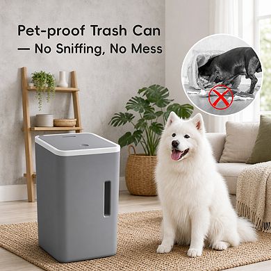 4 Gallon Press Top Slim Trash Can 3 Pack With Lid For Bathroom Office Dorm