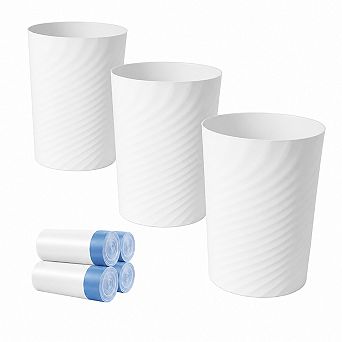 Plastic Small Waste Basket Spiral Design Multi Purpose Storage For Home Office Dorms