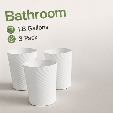 Plastic Small Waste Basket Spiral Design Multi Purpose Storage For Home Office Dorms