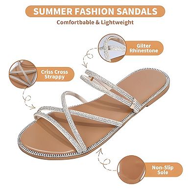 Women's Sparkle Flat Sandals