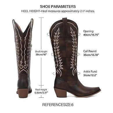 Tall Embroidered Western Boots