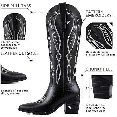 Western Knee High Boots for Women