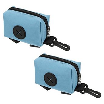 2 pc Portable Dog Poop Bag Holder, Reusable Waste Bag Dispenser with Hook & Loop for Leash