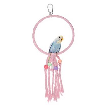 Bird Rope Perch Swing, Rope Ring Perch Standing Pole Accessory, Climbing Swing Paw Grinding