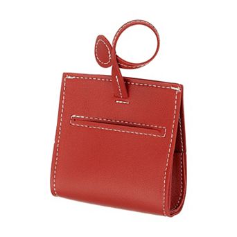 Leather Dog Poop Bag Holder, Portable Reusable Waste Bag Dispenser for Leashes & Roll Bags