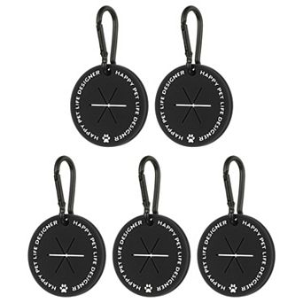 5 pc Round Dog Poop Bag Clip, Hands-Free Lightweight Holder for Dispenser & Leash