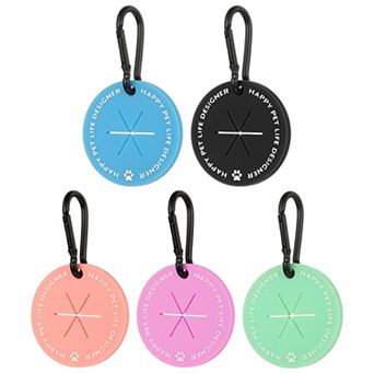 5 pc Round Dog Poop Bag Clip, Hands-Free Lightweight Holder for Dispenser & Leash