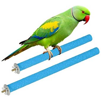 2 pc Bird Cage Perch, Colorful Parrot Grinding Claw Sticks Platform Paw Stand Toy