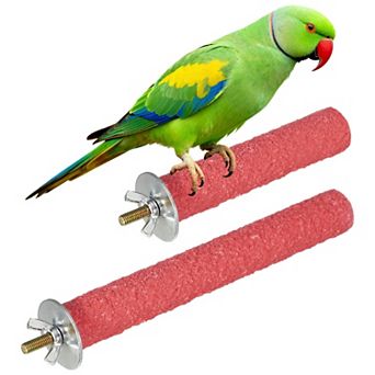 2 pc Bird Cage Perch, Colorful Parrot Grinding Claw Sticks Platform Paw Stand Toy